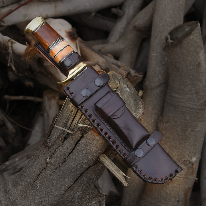 Custom Hunting Knife - Skywalker Custom Hunting Knife with Bone & Wood Composite Handle - Shokunin USA