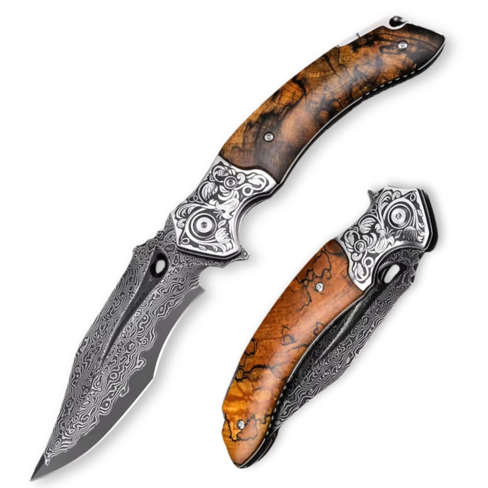 Pocket Knives - Atlas Gentleman's Pocket Knife with Exotic Desert Ironwood Handle and Sheath - Shokunin USA