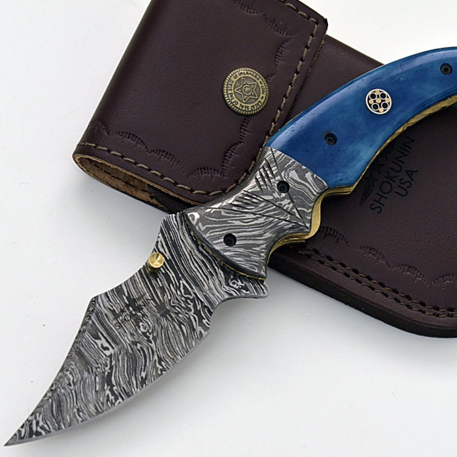 Utility Knife - Nebula Pocket Knife with Bone Handle - Shokunin USA