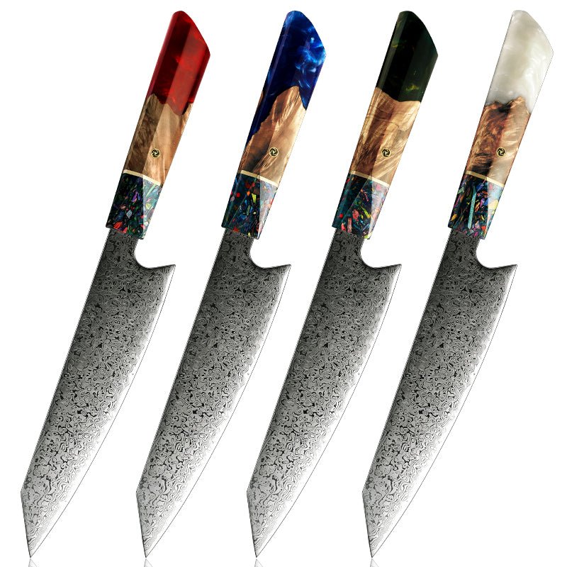Chef Knife - Pristine 8" VG10 Chef Knife Damascus Kiritsuke Knife with Exotic Olive Wood Handle - Shokunin USA