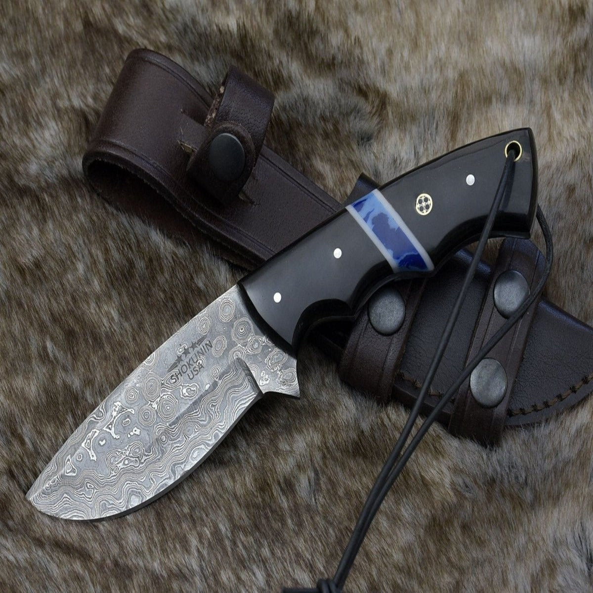 Damascus Field Dressing knife Best Hunting Knife Sharpener Shokunin USA