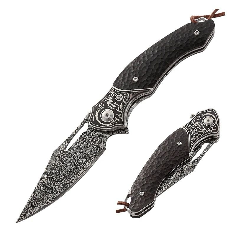Premium Custom Damascus Pocket Knives with Unique Handles