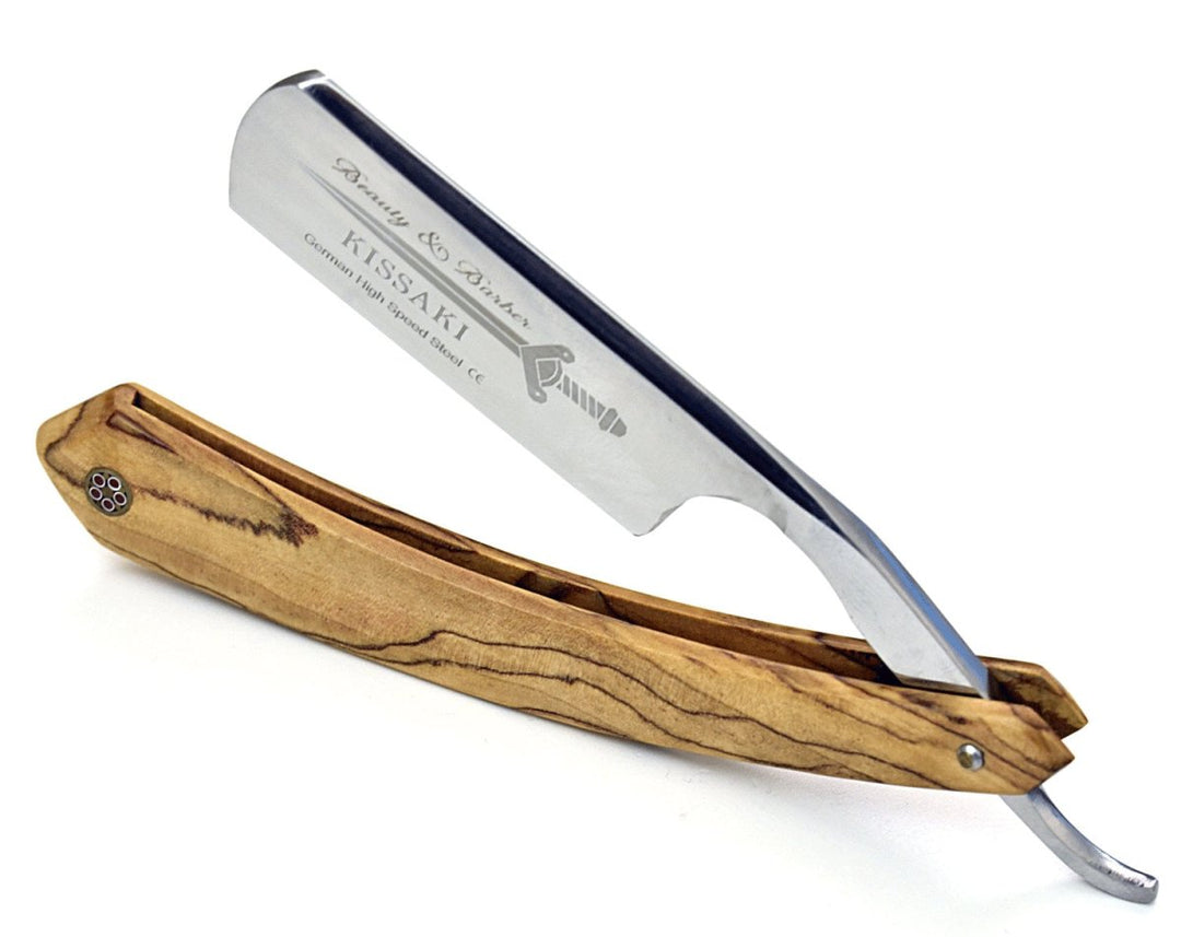 Elegant Olive Wood Straight Razors for a Refined Shave