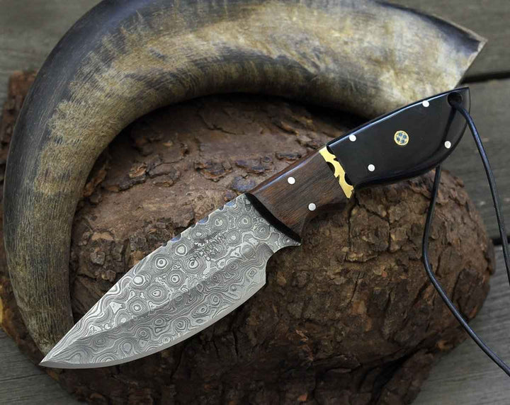 9 inch skinning knife with horn handle - Oathkeeper Deer Skinning Knife with Horn &amp; Rosewood Handle - Shokunin USA