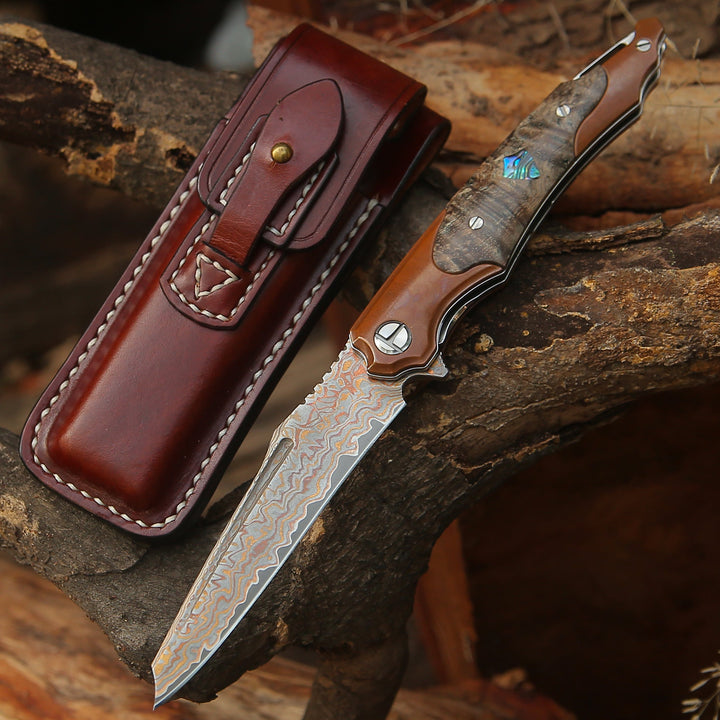 Cuchillo plegable Buck con mango de madera de rosa exótica