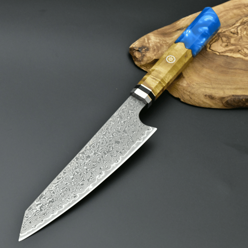 Chef Knife - Nirvana VG10 Damascus Chef's Knife with Exotic Olive Wood Handle - Shokunin USA