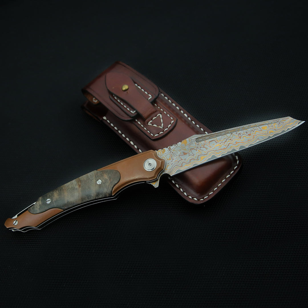 Cuchillo plegable Buck con mango de madera de rosa exótica