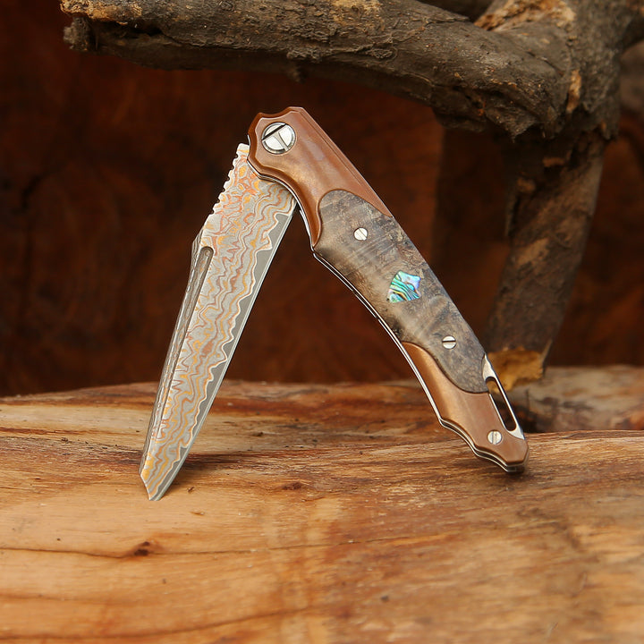 Cuchillo plegable Buck con mango de madera de rosa exótica