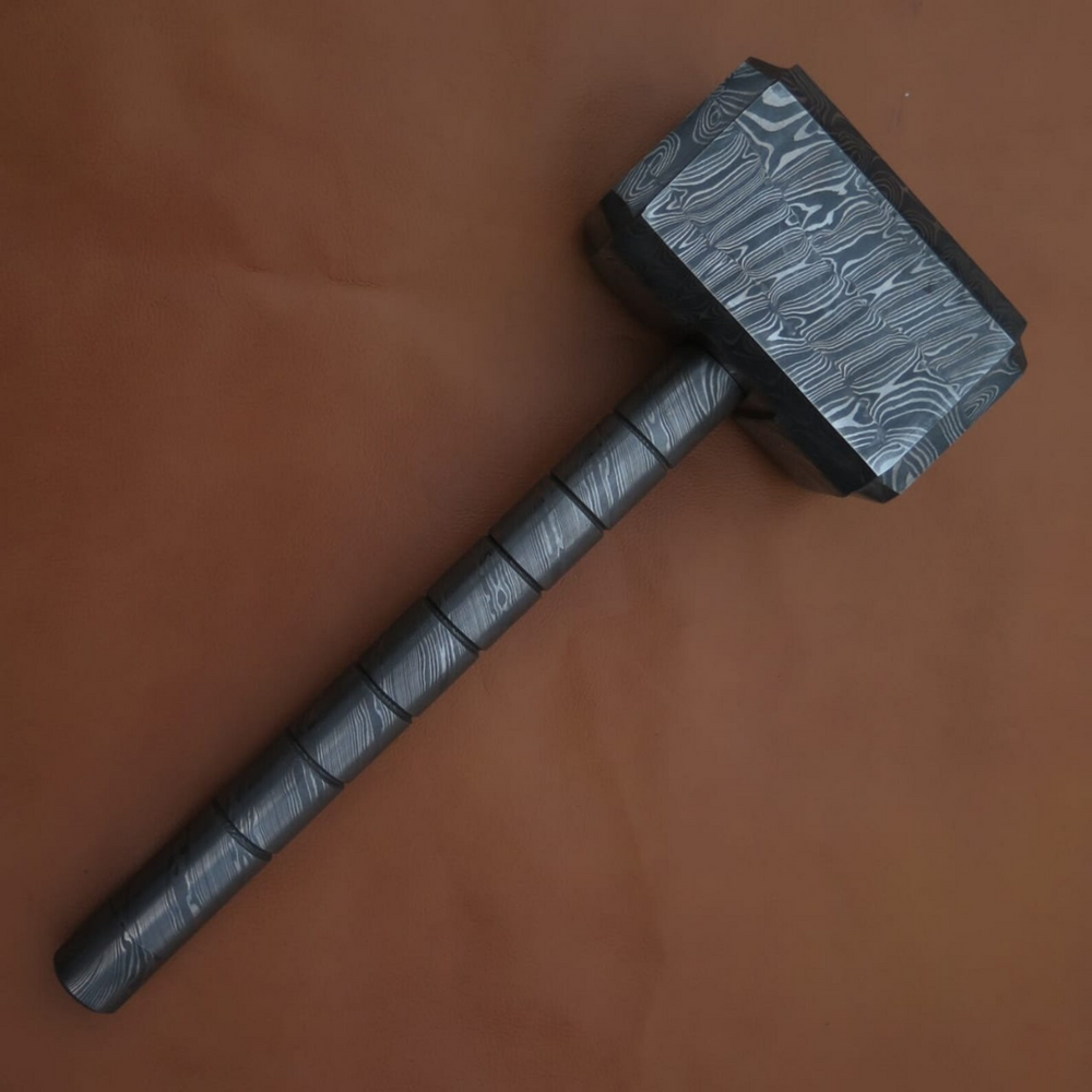 Hammer - Mjölnir Handmade Forged Damascus Steel Hammer - Shokunin USA