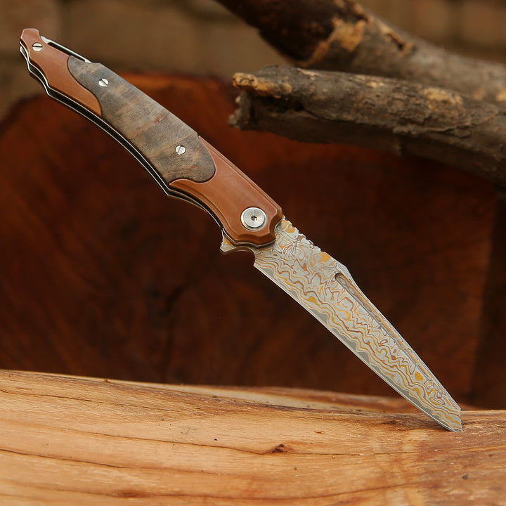 Cuchillo plegable Buck con mango de madera de rosa exótica