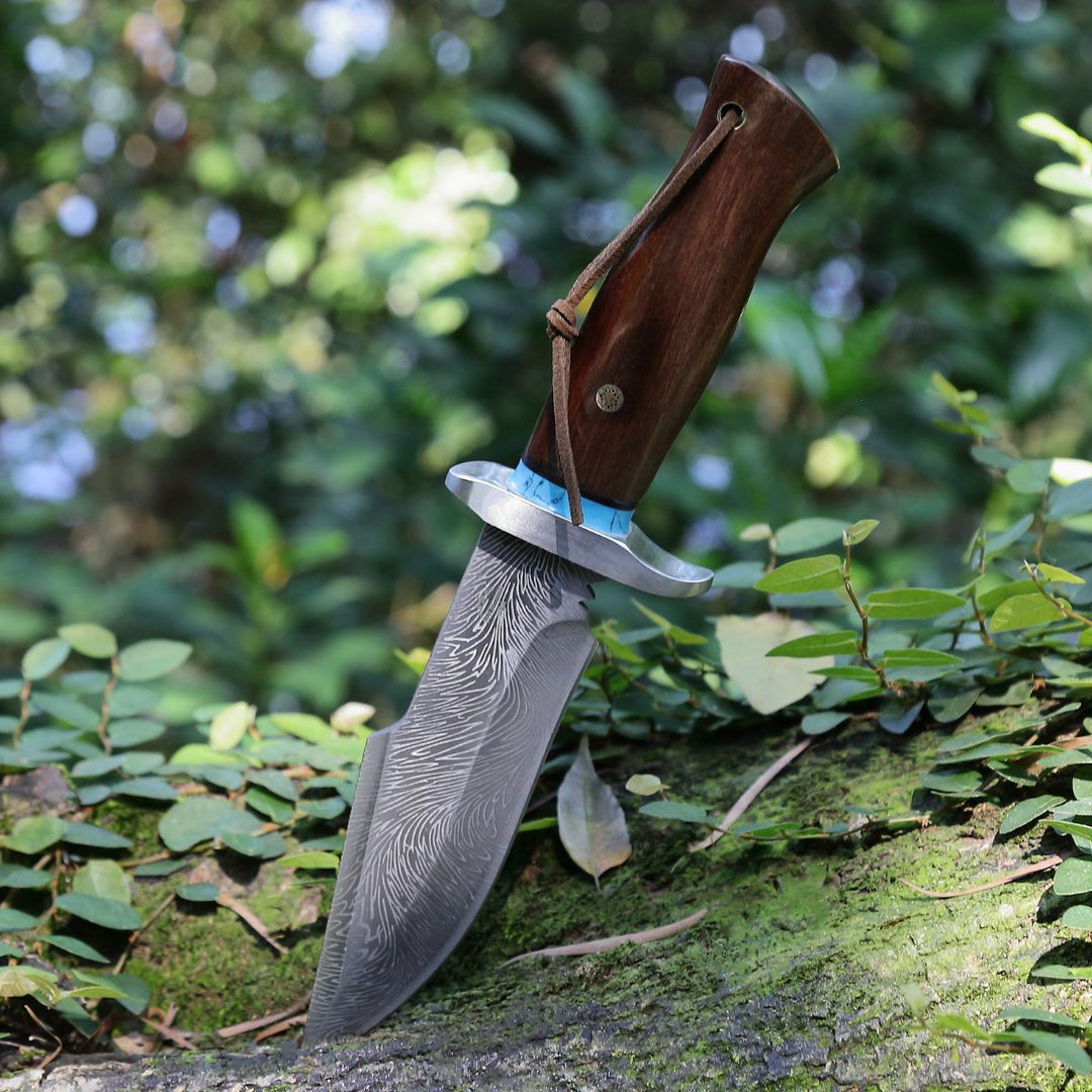 fura gear knife Japanese Hunting Knife with Sheath - VG-10 Damascus