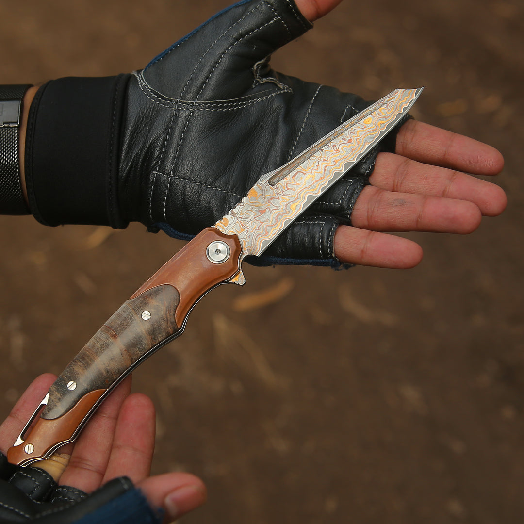 Cuchillo plegable Buck con mango de madera de rosa exótica
