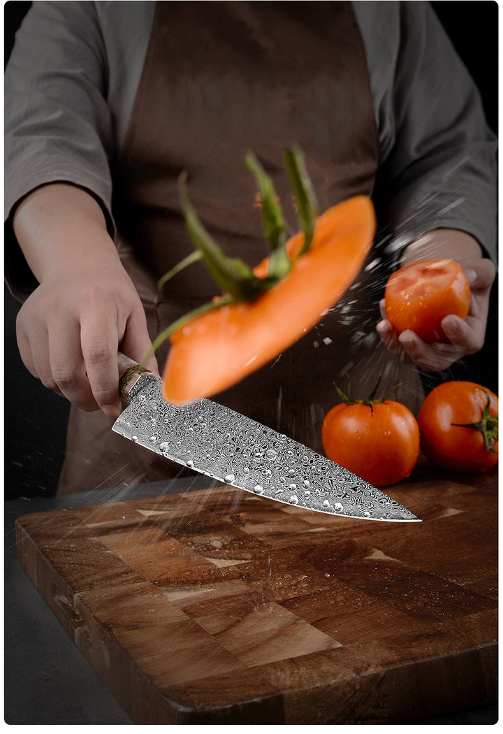 Shinobi VG10 Gift - Shinobi VG10 Damascus Chef Knife 8" with Exotic Olive Wood Handle - Shokunin USA