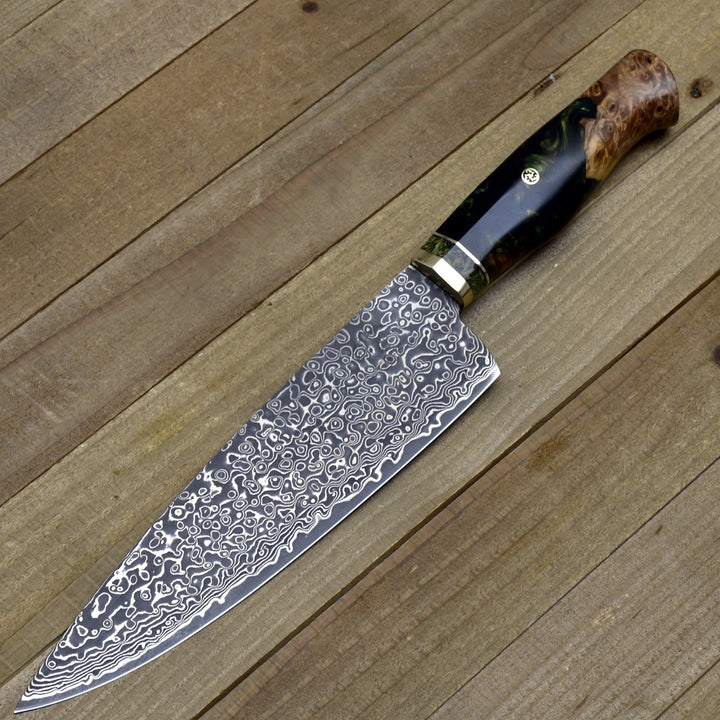 Protivo Damascus Chef Knife with Olive Wood Handle
