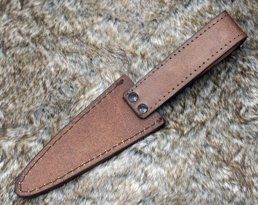 Western Handcrafted Fixed Blade Knife – Damascus Steel Outdoor Companion with Leather Sheath main image 1