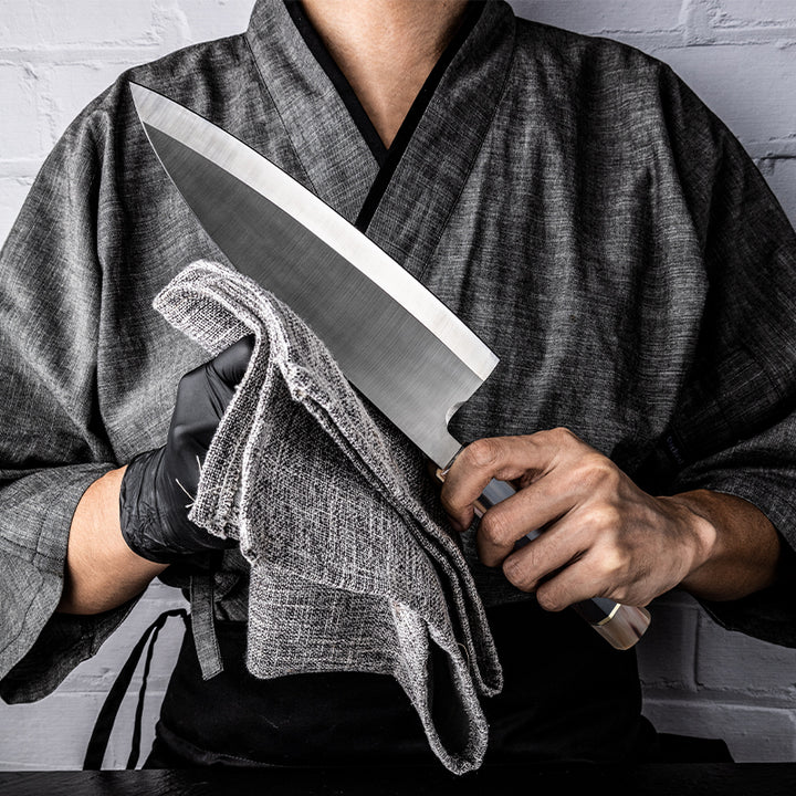 Chef Knife - Crystal Damascus Chef's Knife with Exotic Ebony Wood Handle - Shokunin USA