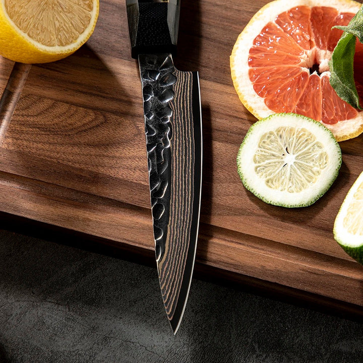 custom Damascus steel jewelry - Majestic Japanese Copper Damascus Chef Knife with Rare Raffir Noble Handle Handle - Shokunin USA