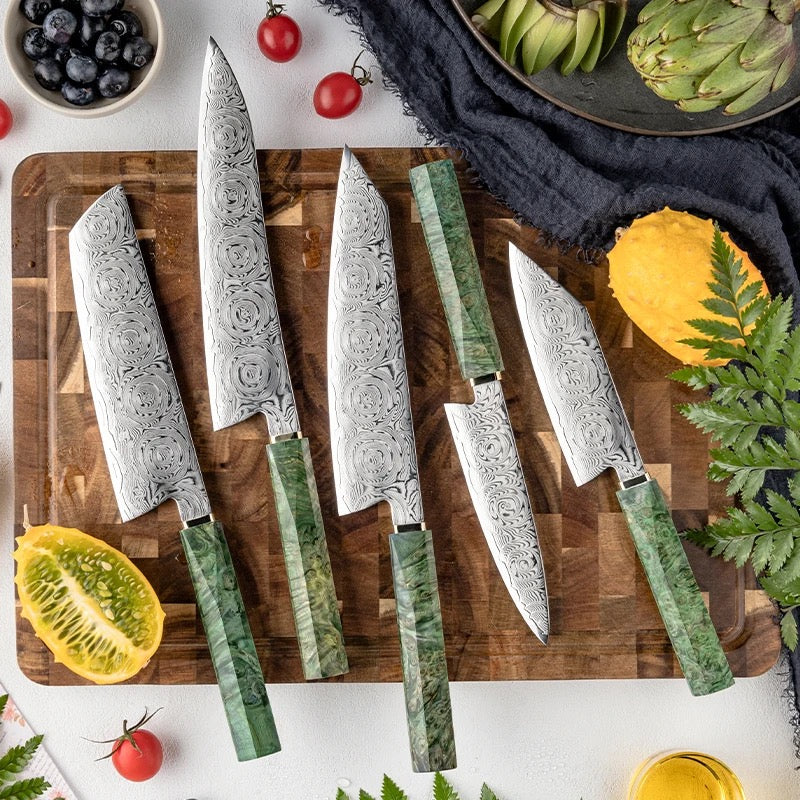Knife Set for Kitchen - Japanese VG-10 67 Layers Mosaic Damascus