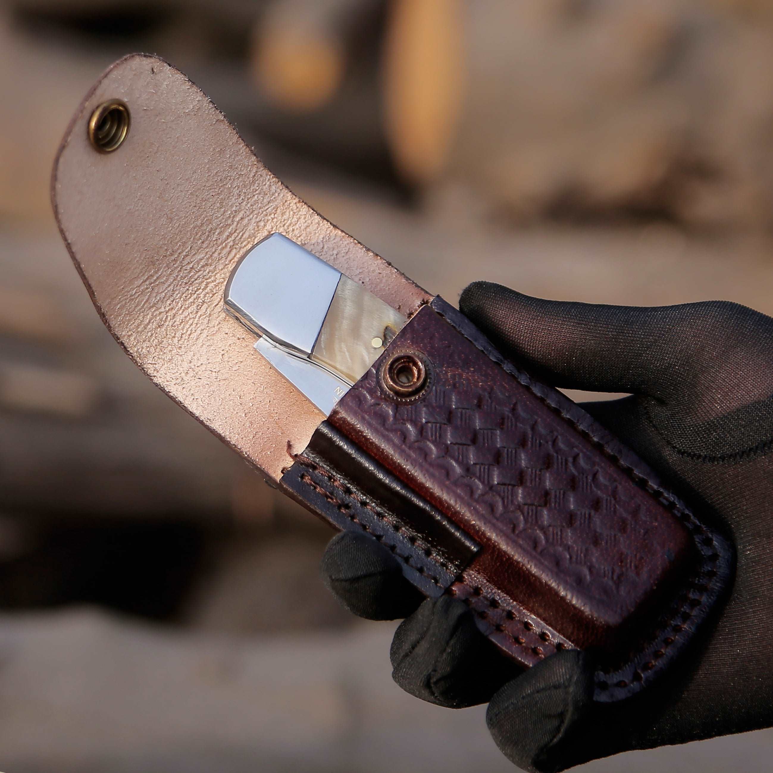 Swiss Army-Inspired Folding Pocket Knife with Sheath for Sale on