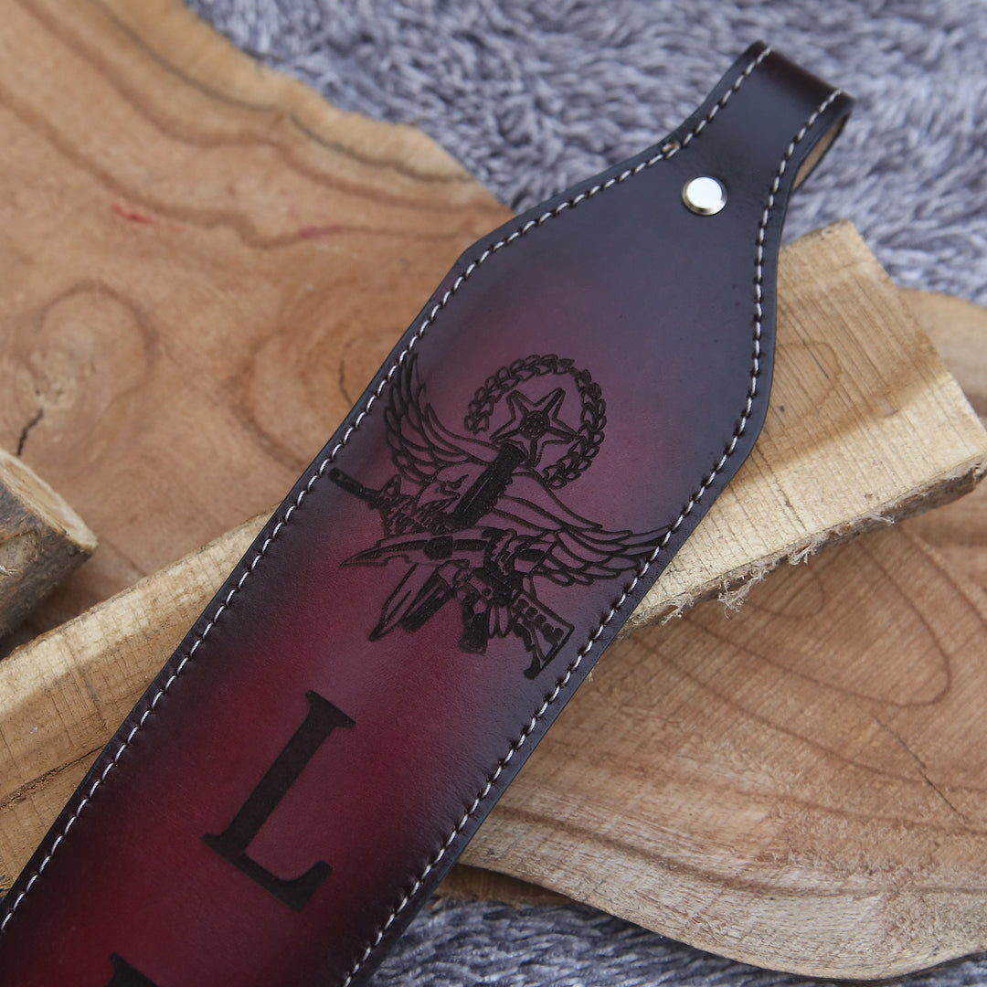 Leather Sling - Handmade Tooled Custom Leather Sling - Personalized - Shokunin USA