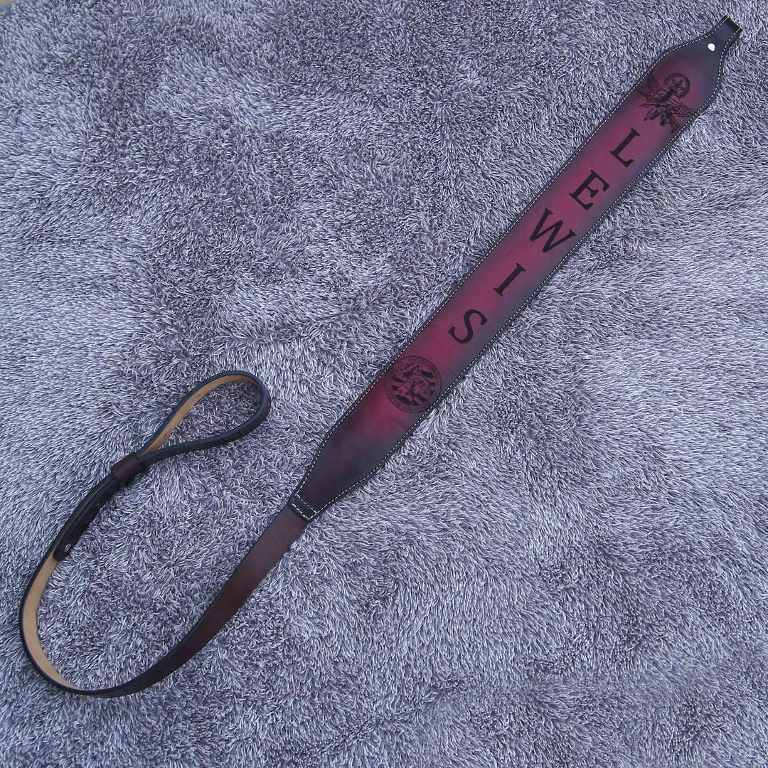 Leather Sling - Handmade Tooled Custom Leather Sling - Personalized - Shokunin USA