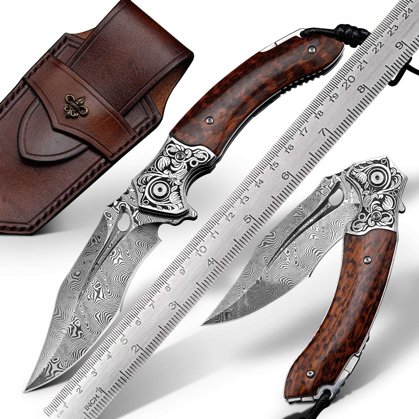 Handmade - Damascus Hunting Knife for Sale – Shokunin USA