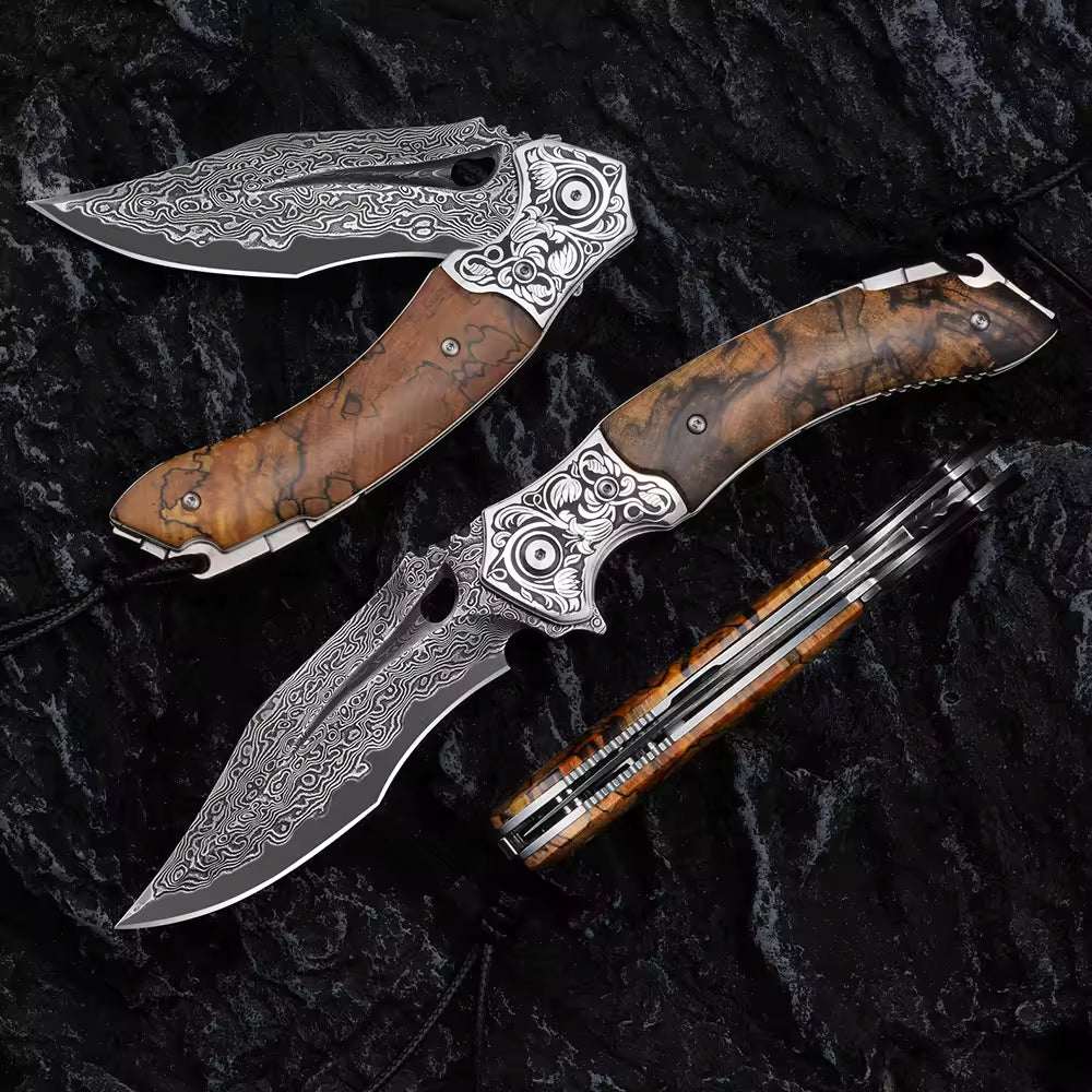 Pocket Knives - Atlas Gentleman's Pocket Knife with Exotic Desert Ironwood Handle and Sheath - Shokunin USA
