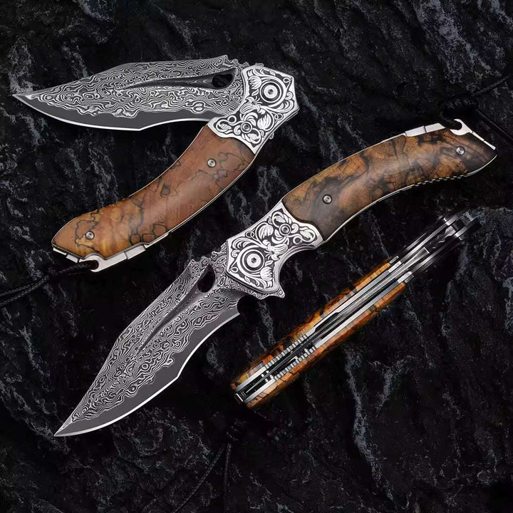 Pocket Knives - Atlas Gentleman's Pocket Knife with Exotic Desert Ironwood Handle and Sheath - Shokunin USA