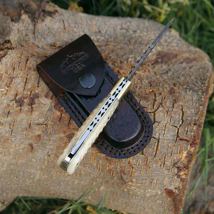 Pocket Knife - Phoenix Pocket Knife with Forged Bone Handle - Shokunin USA