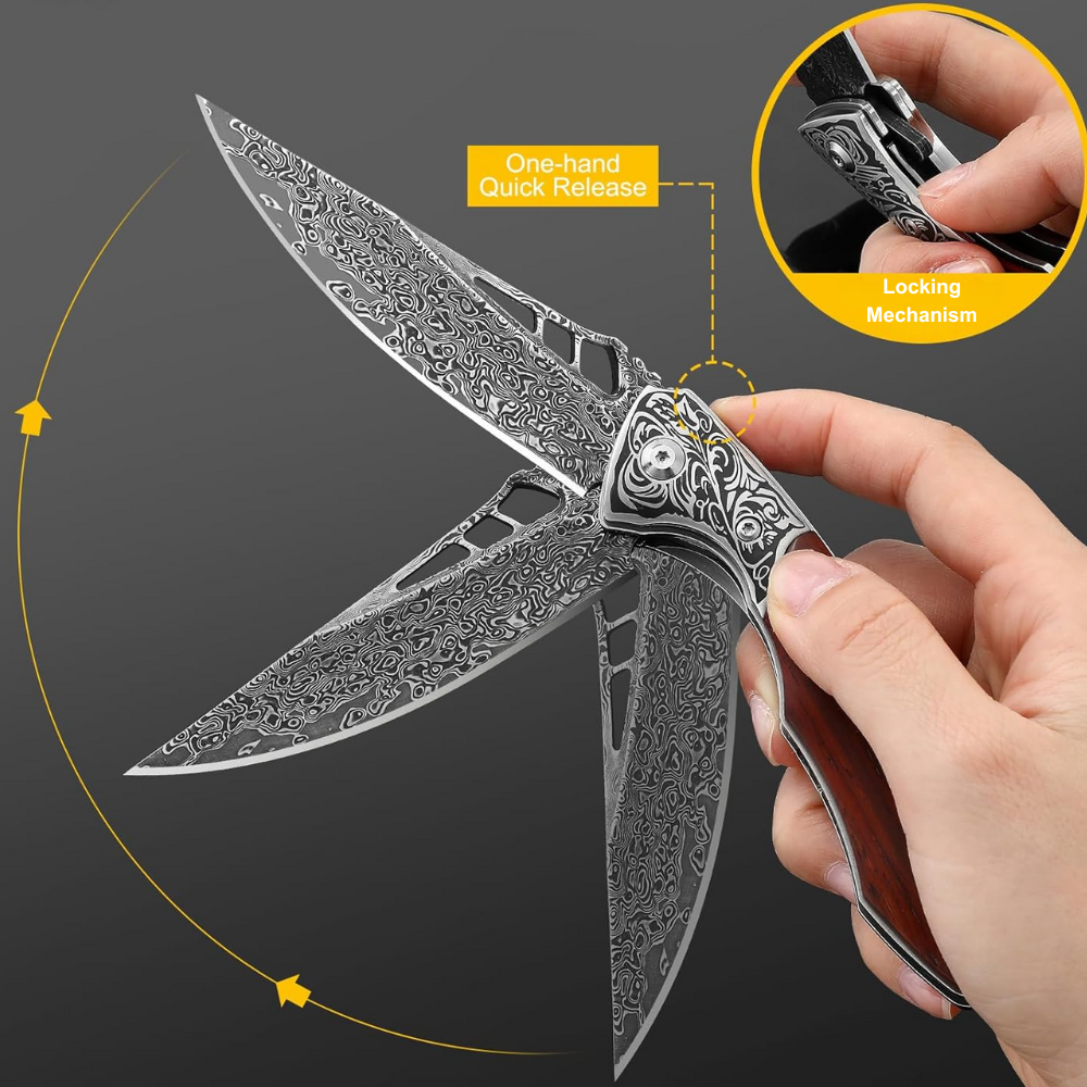 VG10 Damascus Pocket Knife - Buy from 400+ Custom Damascus knives