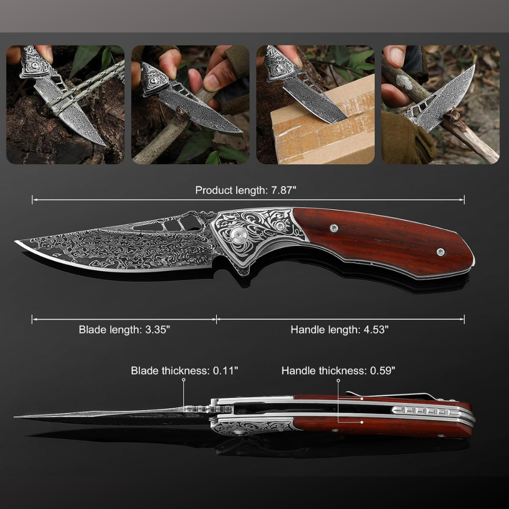 VG10 Damascus Pocket Knife - Buy from 400+ Custom Damascus knives
