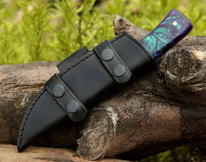 Arcane Knife Handle - Arcane Handmade Damascus Hunting Knife with Resin Handle - Shokunin USA