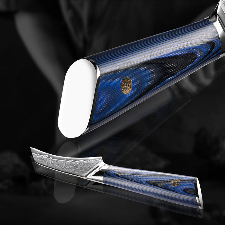 Azure Damascus Knives – Azure Japanese VG10 Damascus Chef Knife Set with G10 Handle and Sheath – shokuninusa