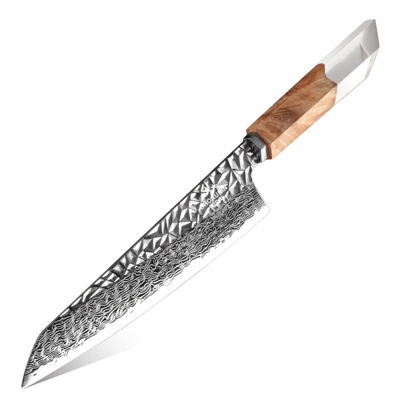 Collectible Cooking Knives - Silverstar Forged Japanese Chef Knife With Olive Wood Handle - Shokunin USA