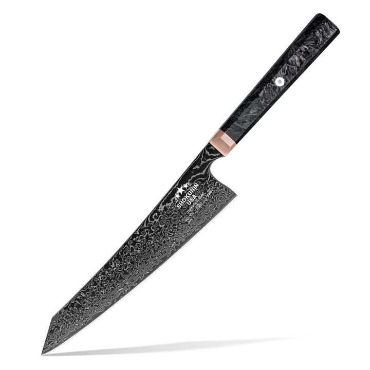 Cinder Japanese Damascus - Cinder Japanese Damascus Chef Knife with Carbon Fiber Handle - Shokunin USA