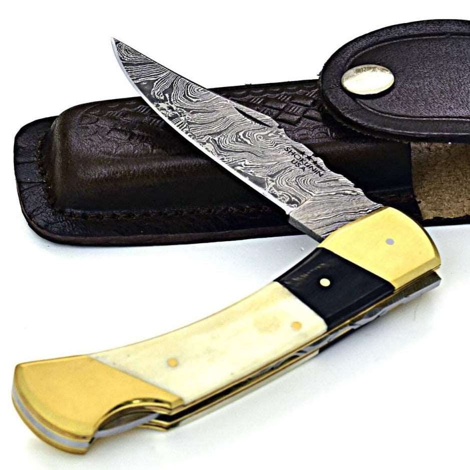 Utility Knife - Cosmo Pocket Knife with Bone & Horn Handle - Shokunin USA