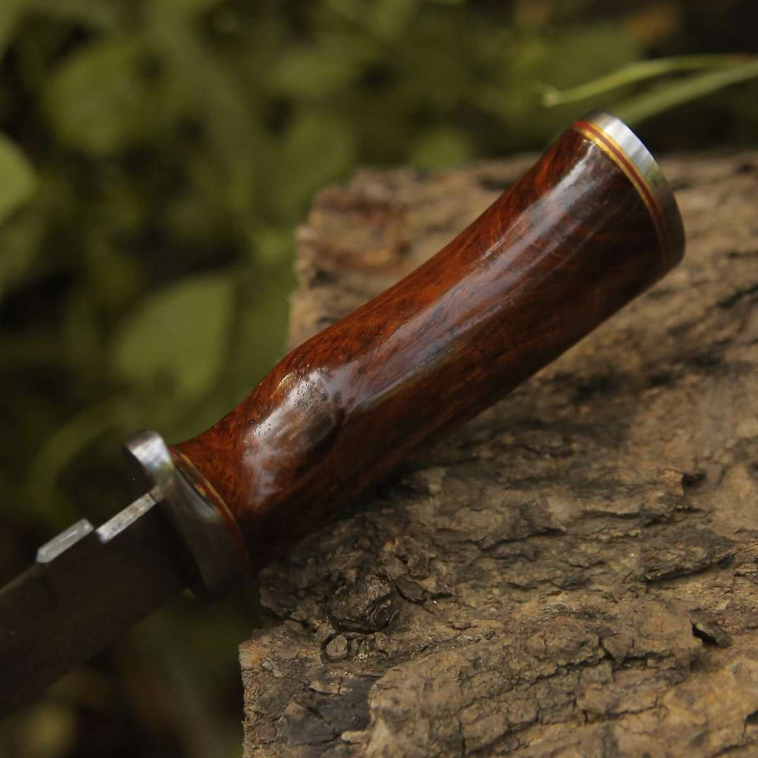 Crucifier Original Handle - Crucifier Original Bowie Knife with Exotic Rosewood Handle - Shokunin USA