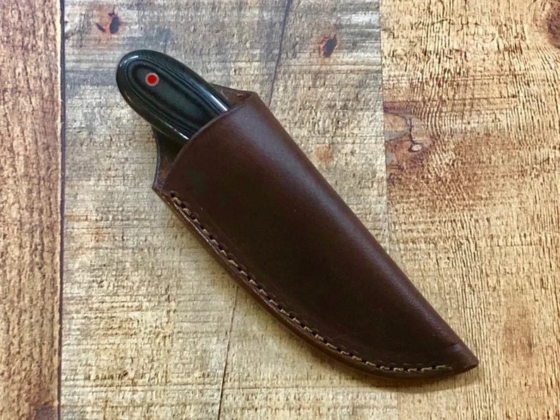 Custom Leather Knife Sheath - Full Grain Leather for Fixed Blade Knives - Shokunin USA