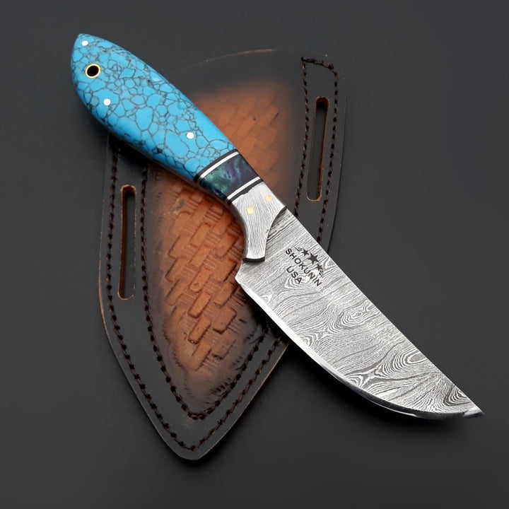 Evoke Leather knives - Evoke Handmade Hunting Knife with Leather Sheath - Shokunin USA