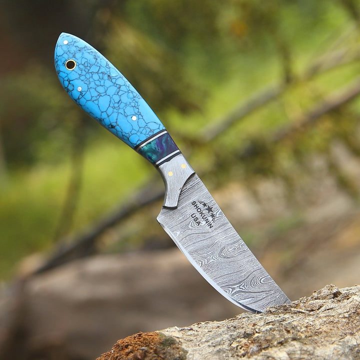 Evoke Hunting Leather - Evoke Handmade Hunting Knife with Leather Sheath - Shokunin USA