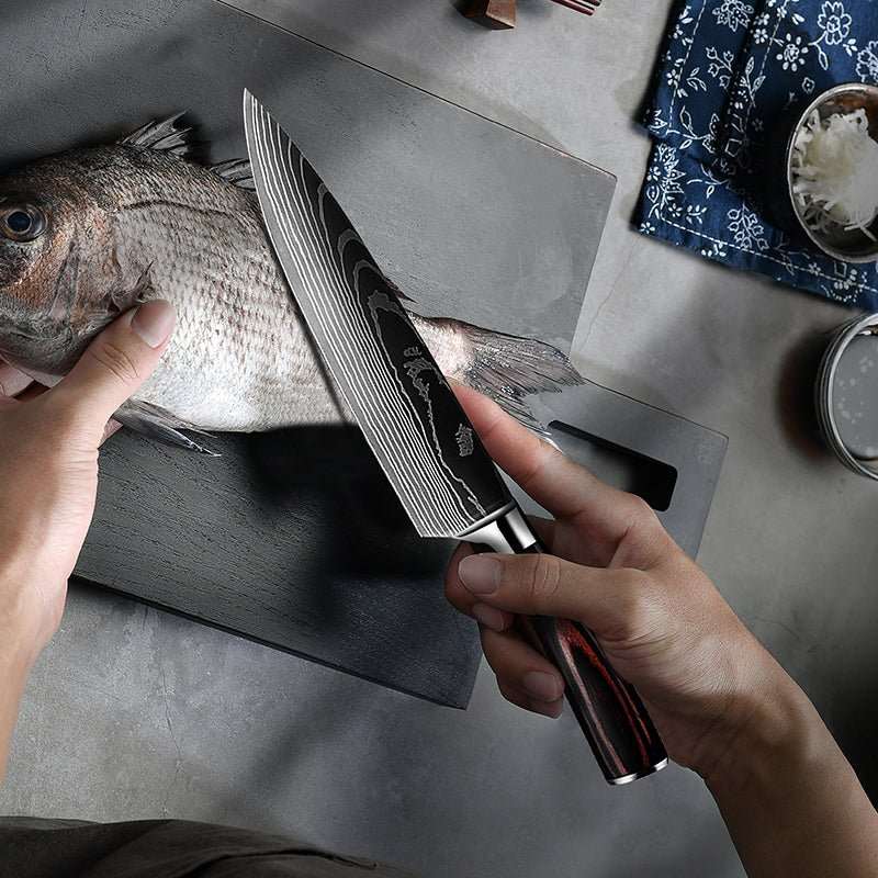 FUJIN™ Japanese Master damascus kitchen knives set 7- Piece - Shokunin Knives
