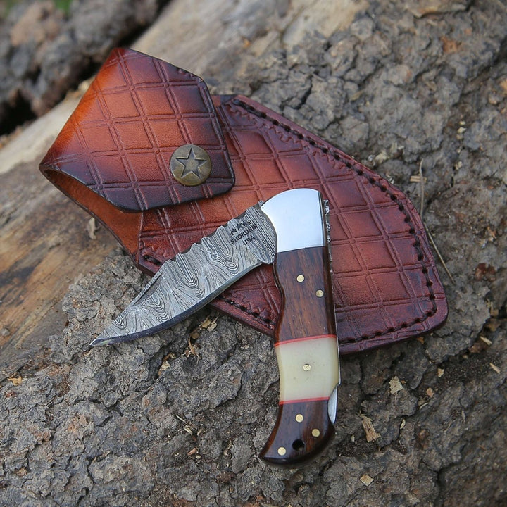 Ironclad Rosewood knives - Ironclad Pocket Knife with Rosewood &amp; Bone Scales - Shokunin USA