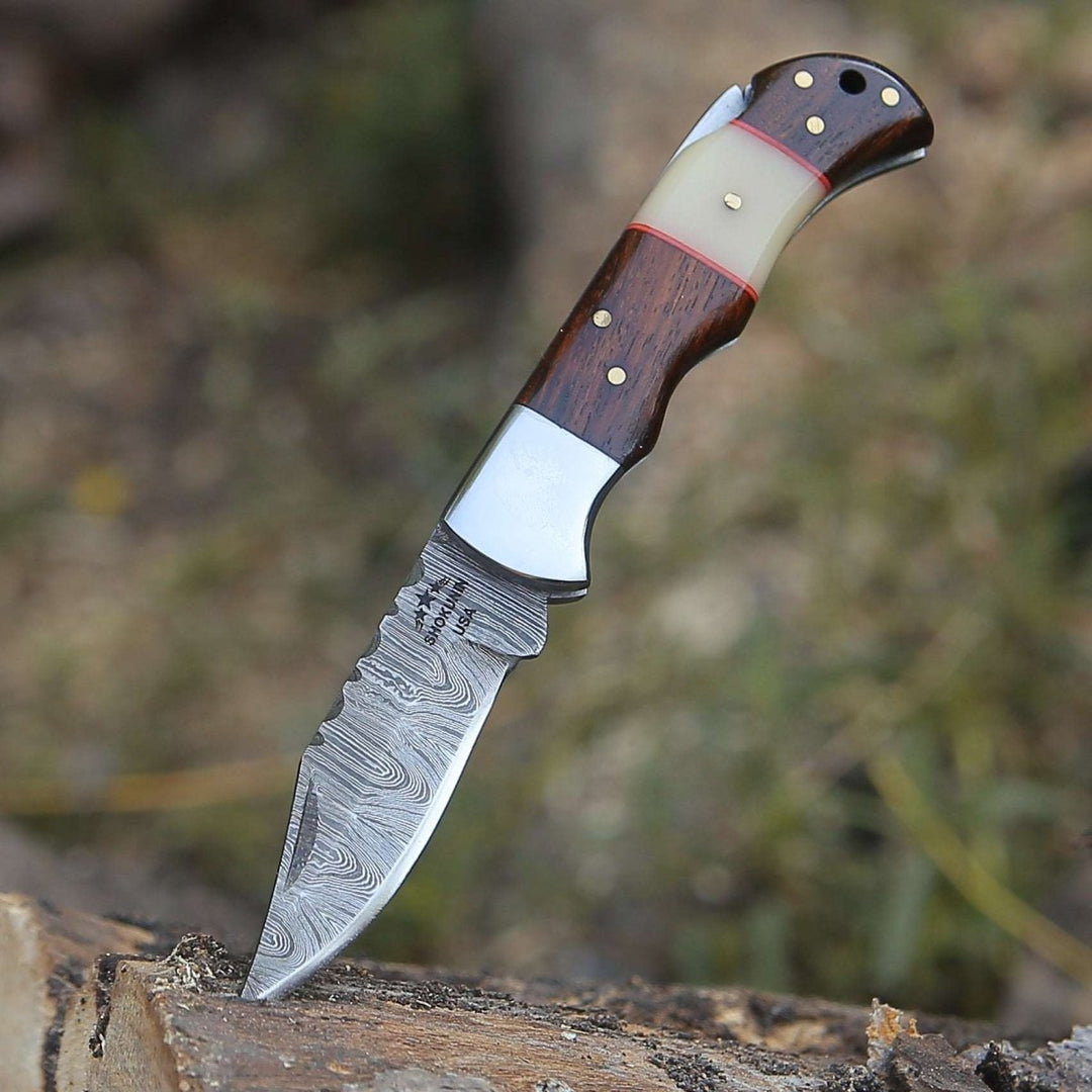 Ironclad Pocket knives - Ironclad Pocket Knife with Rosewood &amp; Bone Scales - Shokunin USA