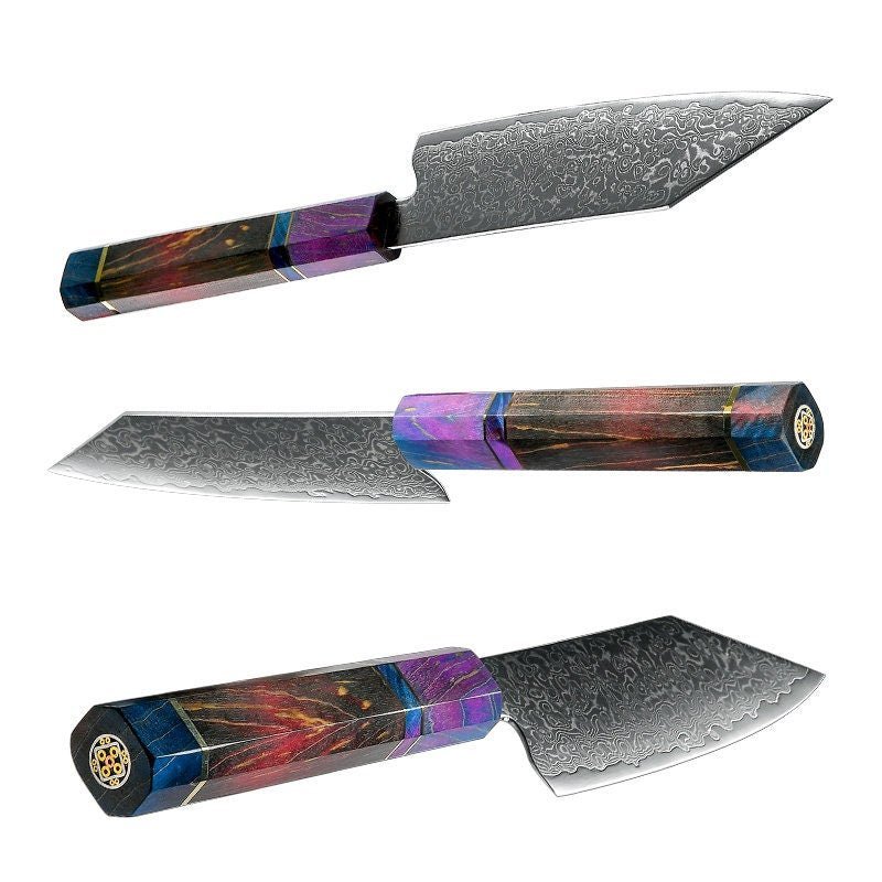 Handmade Chef Knife – KODACHI VG10 Damascus Bunka Knife with Rosewood Burl Handle – shokuninusa