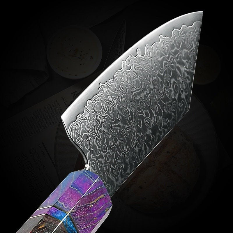 Handmade Bunka Knives – KODACHI VG10 Damascus Bunka Knife with Rosewood Burl Handle – shokuninusa