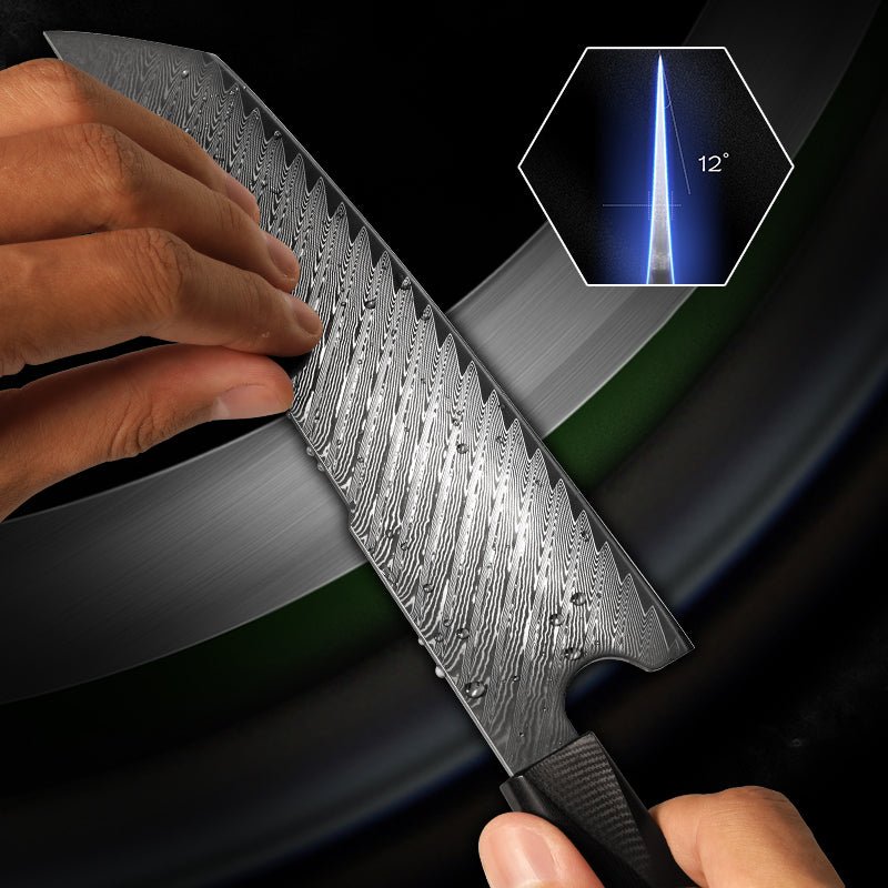 Nakiri Knife Damascus - Kotetsu VG10 Chef Knife Damascus Nakiri Knife with Exotic Olive Wood Handle - Shokunin USA
