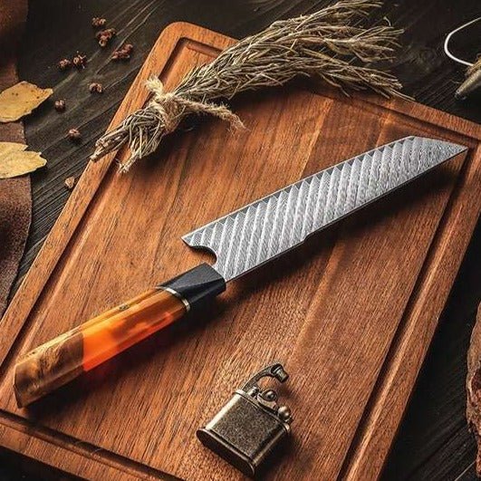 VG10 Nakiri Knives – Kotetsu VG10 Chef Knife Damascus Nakiri Knife with Exotic Olive Wood Handle – shokuninusa