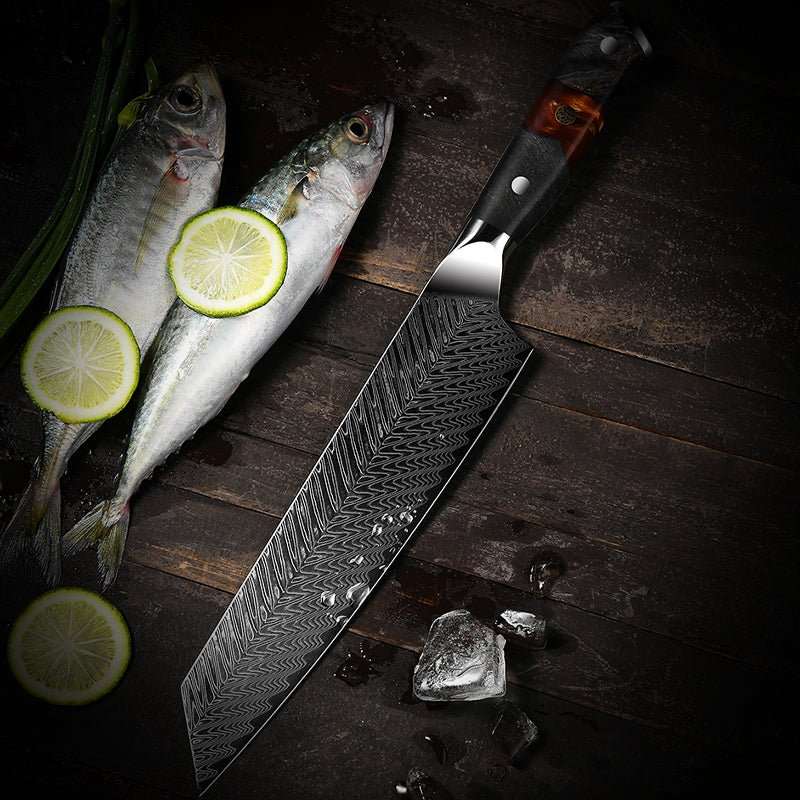 Chef Knife Set - Supreme Professional Chef Knife Set VG10 with Ebony Wood Handle & Sheath - Shokunin USA