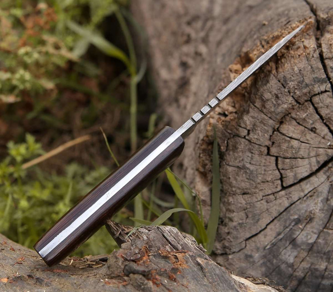 Legacy Skinning Handle - Legacy Damascus Skinning Knife with Exotic Wenge Wood Handle - Shokunin USA