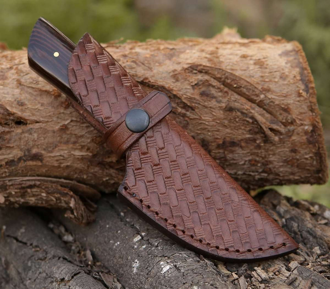 Legacy Knife knives - Legacy Damascus Skinning Knife with Exotic Wenge Wood Handle - Shokunin USA